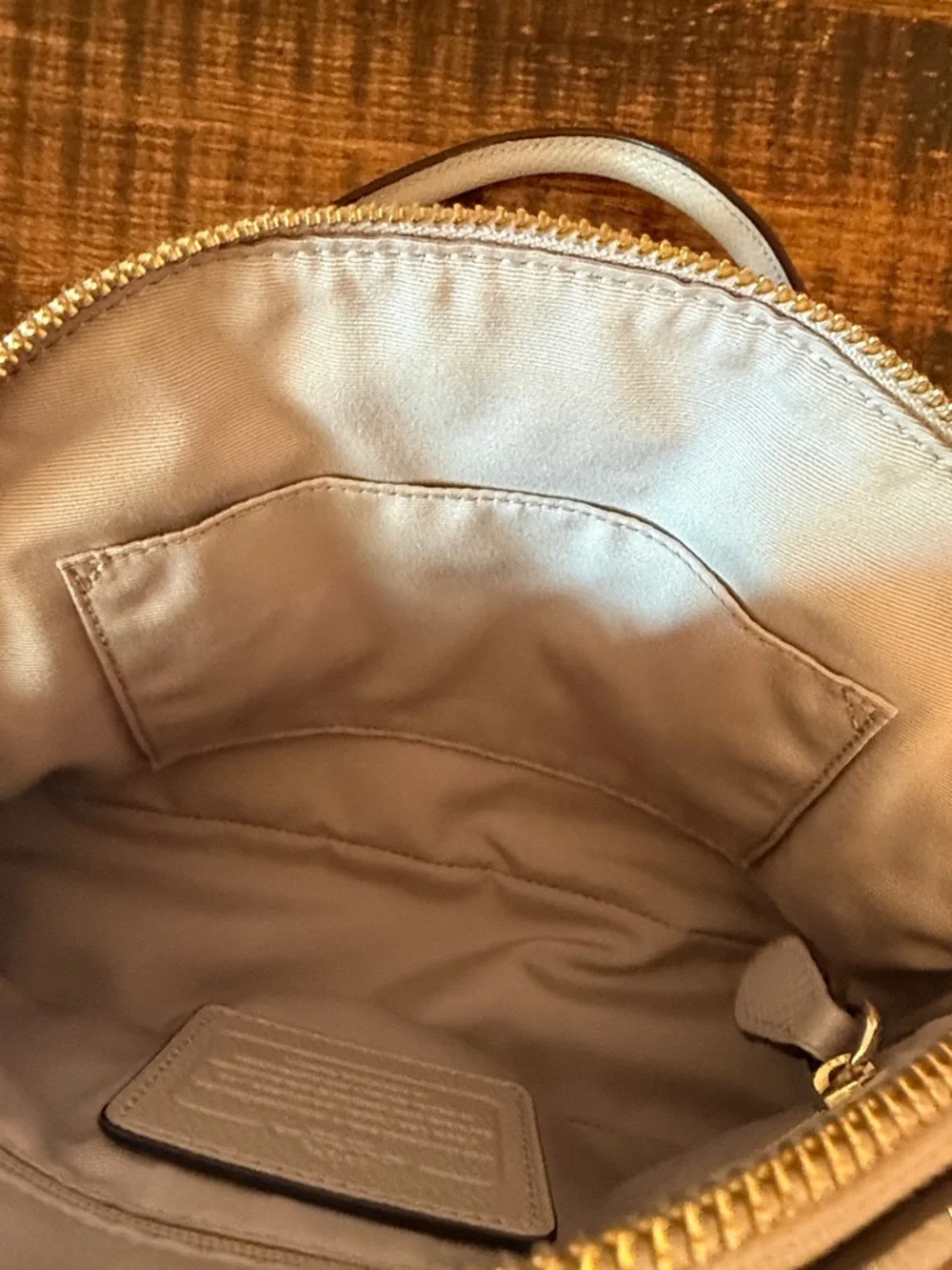 Coach Crossgrain Leather Mini Cora Domed Satchel F34517 Gray Birch Chalk